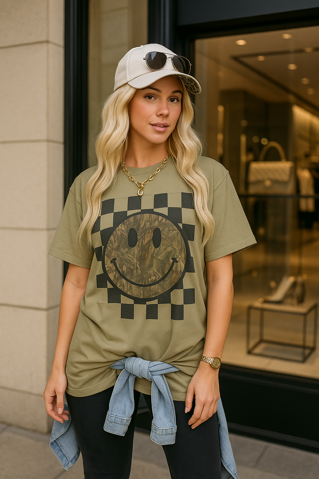 Women’s Camo smiley face