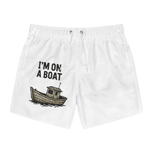 Men's on a boat swim