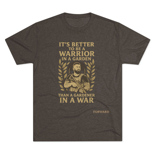 Warrior in a garden forward