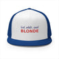 Red White and Blonde trucker hat