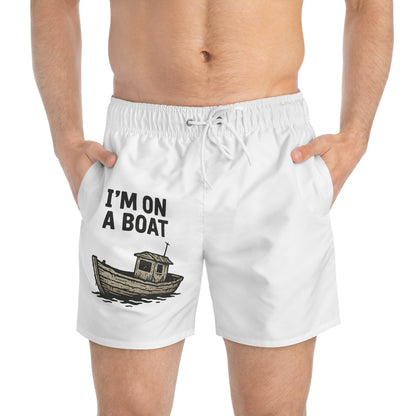 Men's on a boat swim