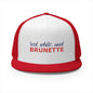 Red White and Brunette trucker hat