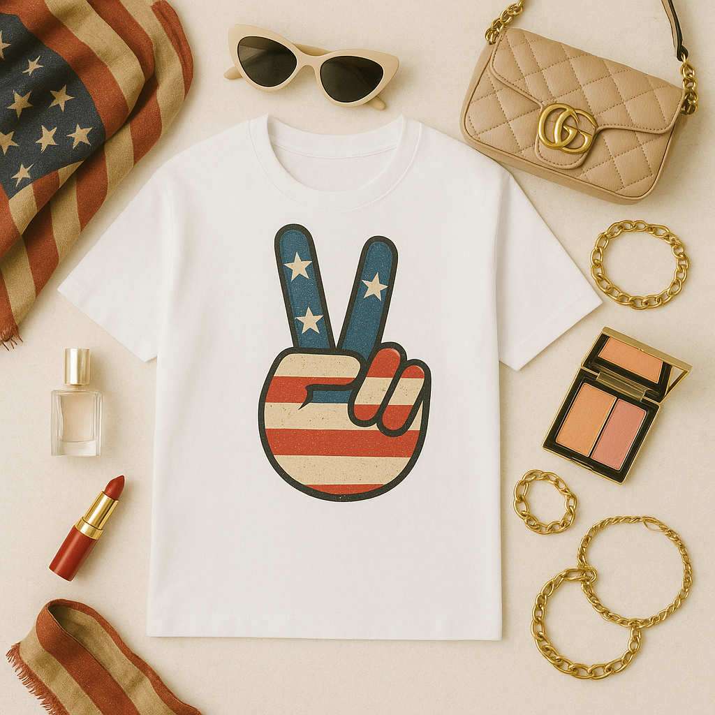Women’s peace 4th of July Oversized Tee