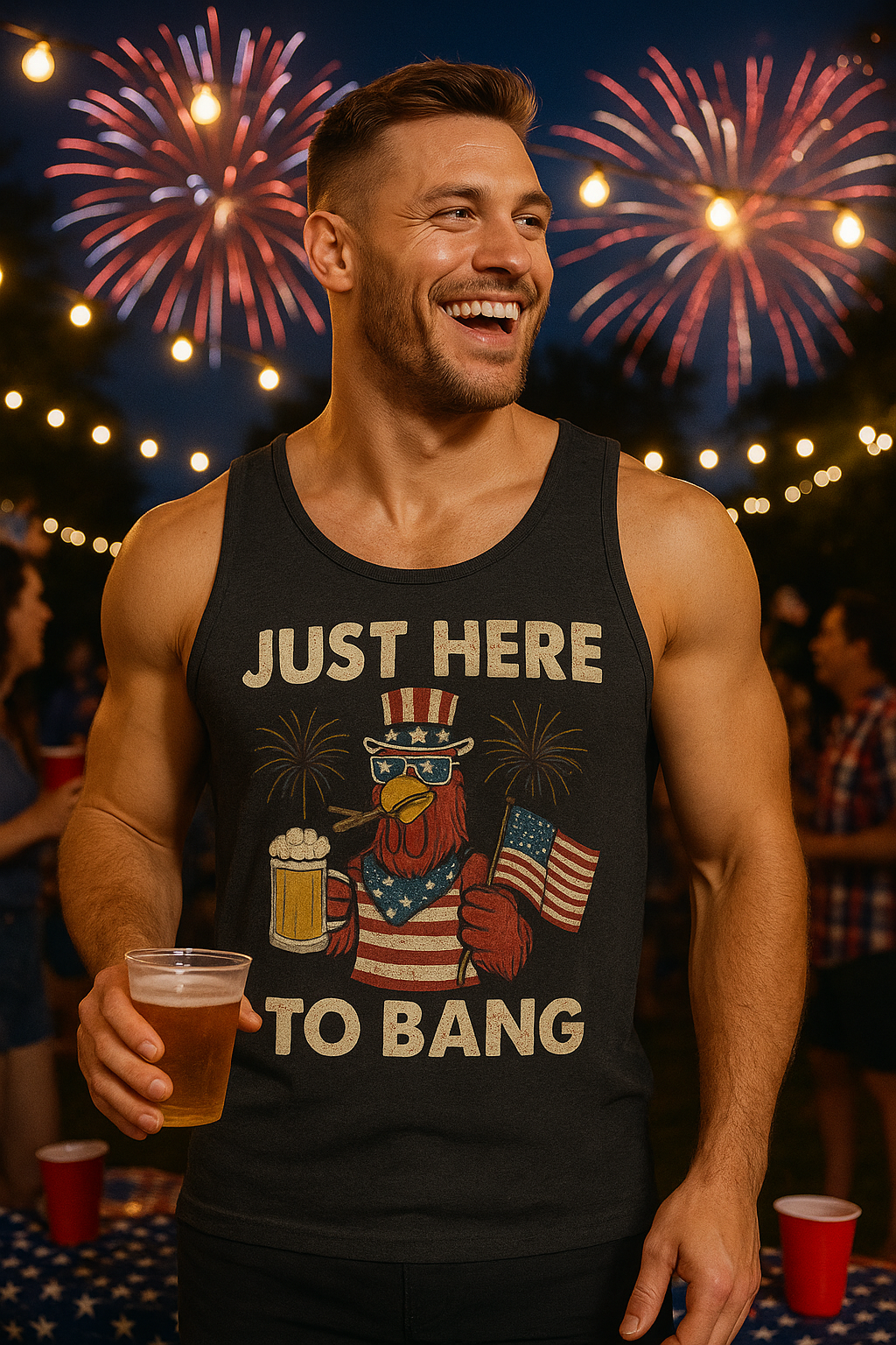 Men's Just here to bang 4th of July Tank